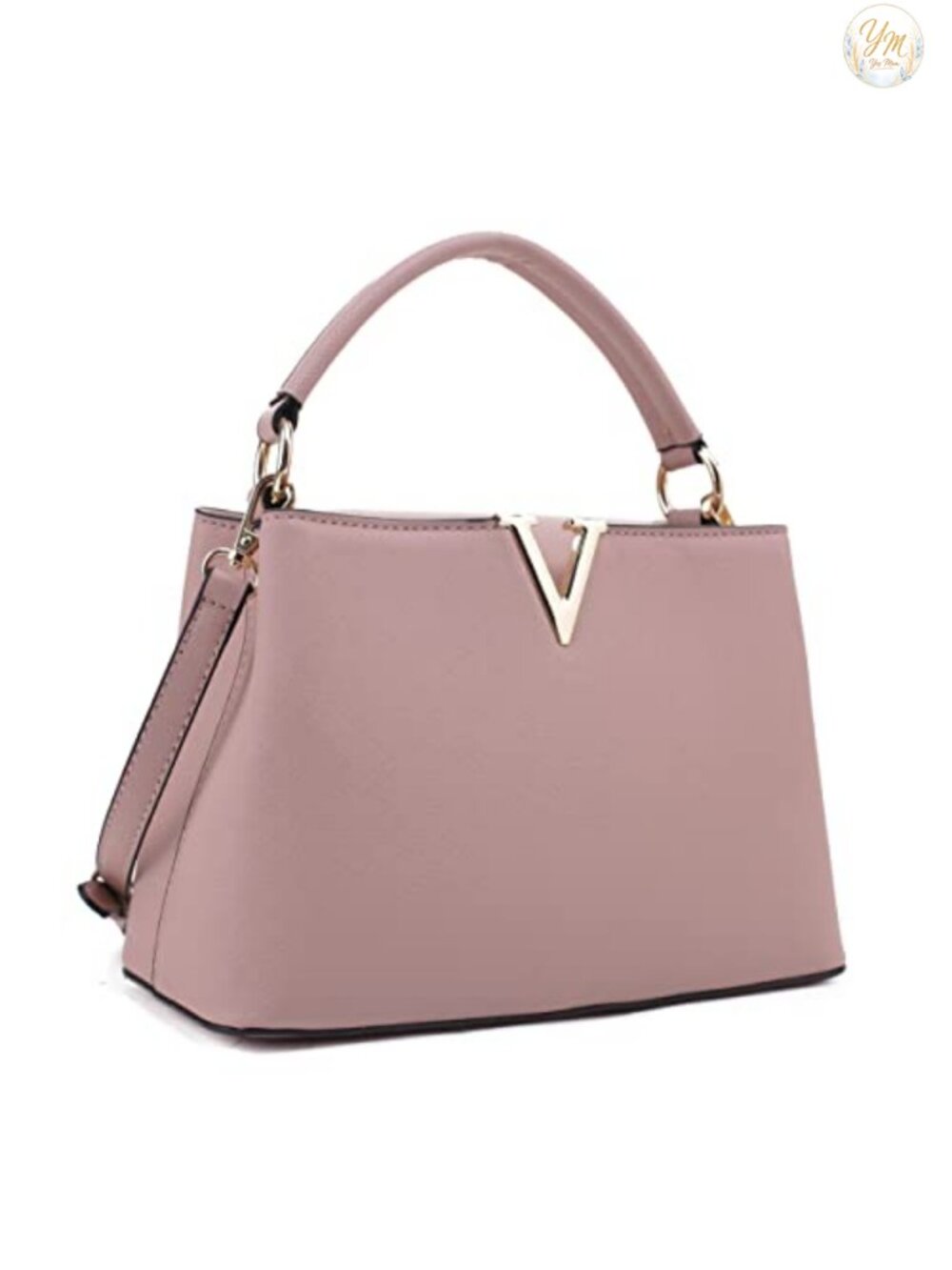 Faux Saffiano Leather Satchel Bag with Shoulder Strap, Crossbody Handbag